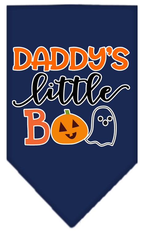 Daddy's Little Boo Screen Print Bandana Navy Blue large